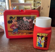 1980s Thermos Roughneck Flask & Mickey Mouse Lunchbox The Walt Disney