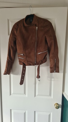 Zara trf brown faux suede - brown,