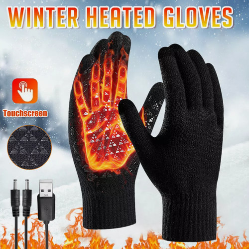 Winter electric heated gloves - winter,