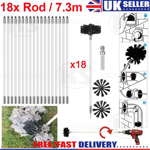 Chimney sweep set flue - 7.3m,