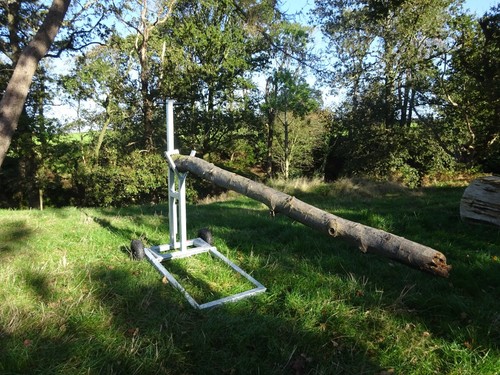Saw horse log holder for - log,