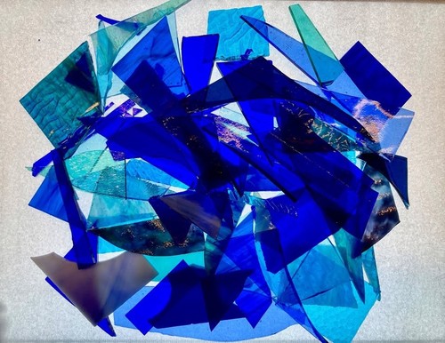 Stained glass offcuts - stained,