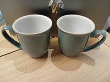 Two large Denby Mugs Greeny