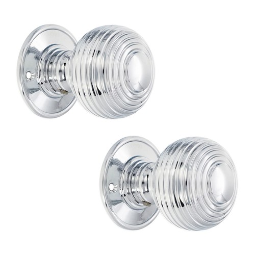 Door knobs pair vintage brass - pair,