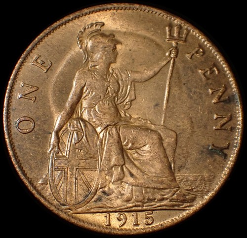 One penny 1915 george v - uk,