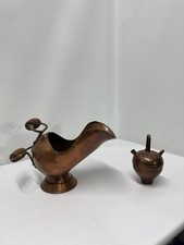 Antique Copper Helmet Coal Scuttle with Mini Shovel – Fireside Accessory