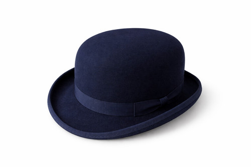 High quality navy wool bowler - high,