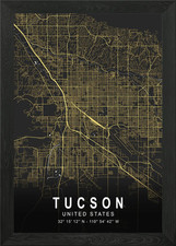 Tucson Silver City Map Framed