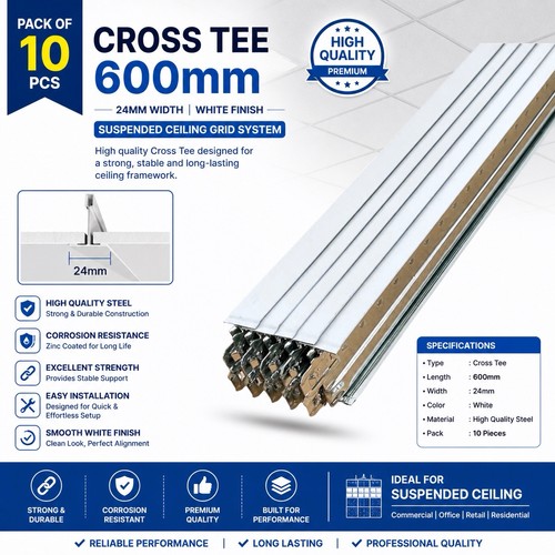 10x white cross tee section - 10x,