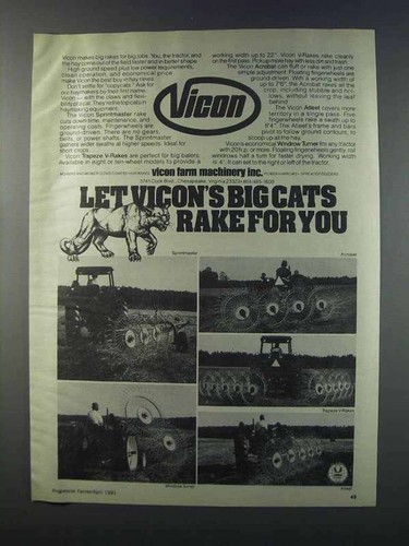 1981 vicon rakes - vicon,