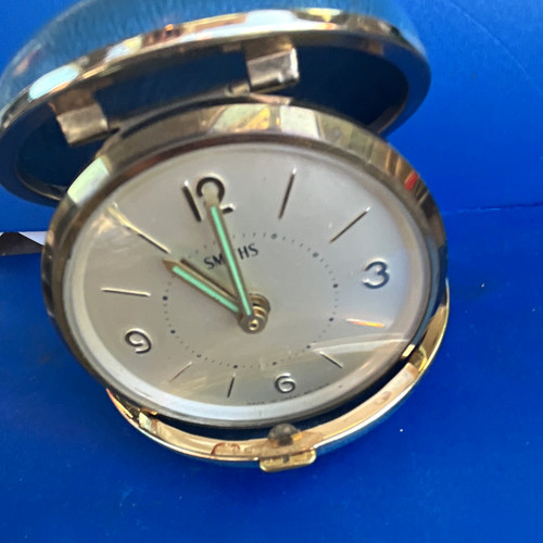 Smiths round travel clock - smiths, blue