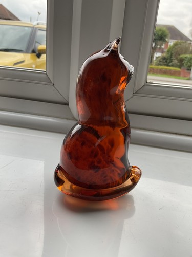 Wedgwood amber glass - glass, cat