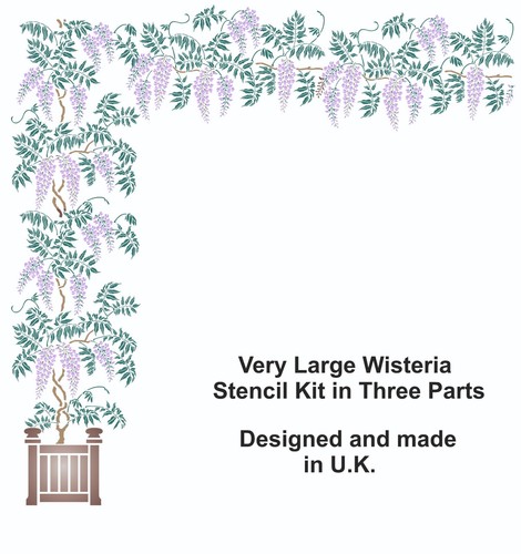 Mylar wisteria stencil - stencil, large
