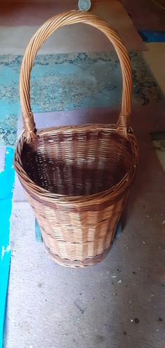 Wicker trolley basket - wicker,
