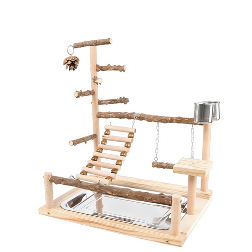 Parrots bird wooden play - play, stand