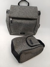 Storksak London St James Scuba Changing Nappy Diaper Bag + Bottle Bag Grey