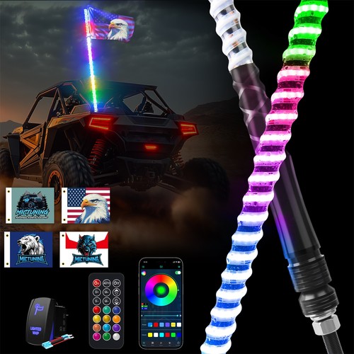 4ft rgb spiral - spiral, whip