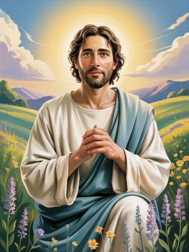 Signed smiling christ jesus - signed,