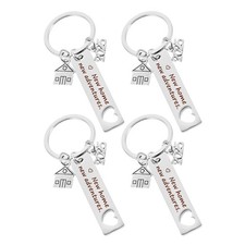  4 Pcs Stainless Steel Keychain Women House Shaped Pendant Keychains Home
