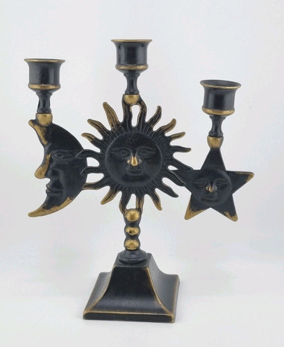 Brass celestial candlestick - brass,