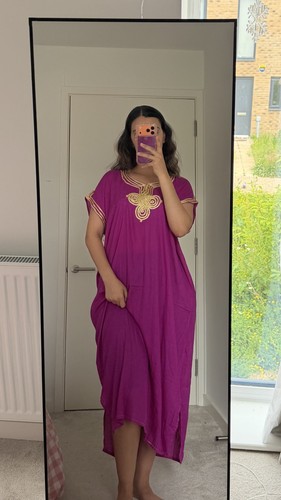 Fuchsia moroccan gandoura long - fuchsia,