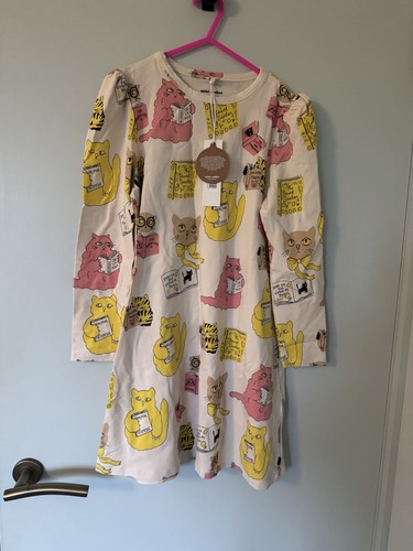 Mini rodini girls dress - mini, cats