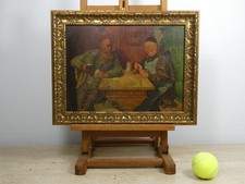 Antique Naive Oil Painting on