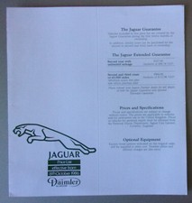 JAGUAR DAIMLER orig 1986 Price List Brochure - XJ6 Double Six V12 XJS Limousine