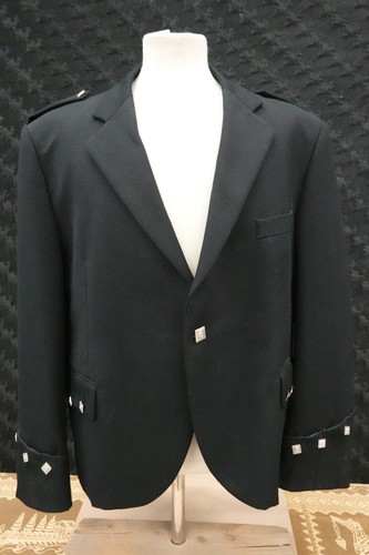 Black argyll kilt jacket 46r - black,