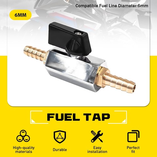 Brass 6mm inline fuel tap - 6mm,