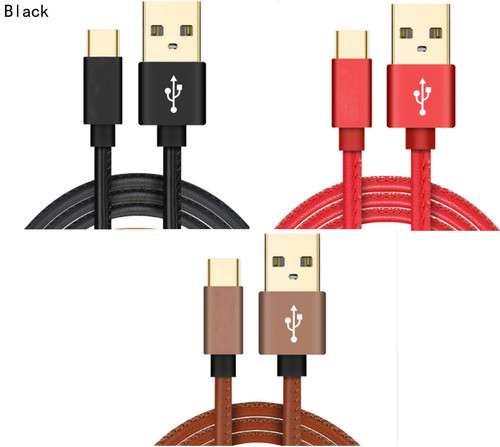 Leather fast charge usb c - leather, usb-c