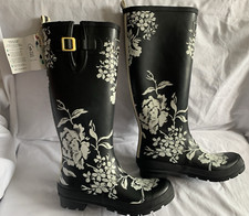 Joules black floral durable
