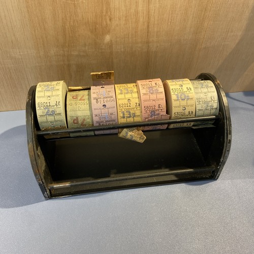 Vintage bus ticket rack with - vintage,