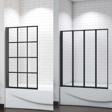 Bath Shower Screen Black