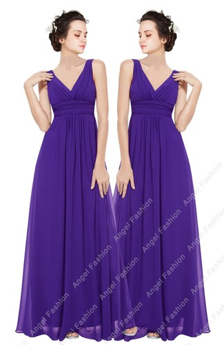 Neck straps chiffon floor - v-neck,