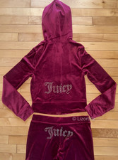 NEW! NWT JUICY COUTURE Velour OG Bling Tracksuit Set in Dark Crimson Size M