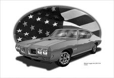 1970 GTO Black and White Flag