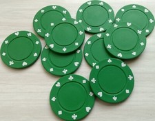 10 Green Poker Chips 39 mm