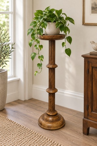 Tall wooden plant stand - wooden,