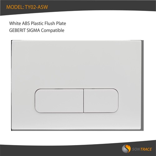 White abs flush plate - white,