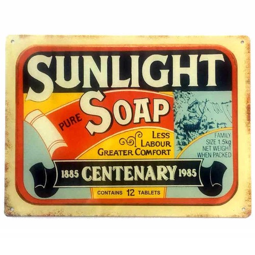 Sunlight soap tin - soap, sign