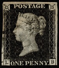 GB 1d Penny Black 1840 AS57c