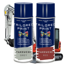 Takeuchi Digger Red / Grey Aerosol Spray Paint Direct Gloss TB210 TB216 TB219