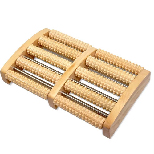 Wooden foot massage roller - wooden,