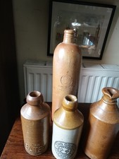 Group Of Old Stoneware Bottles 3xUK 1xGermany