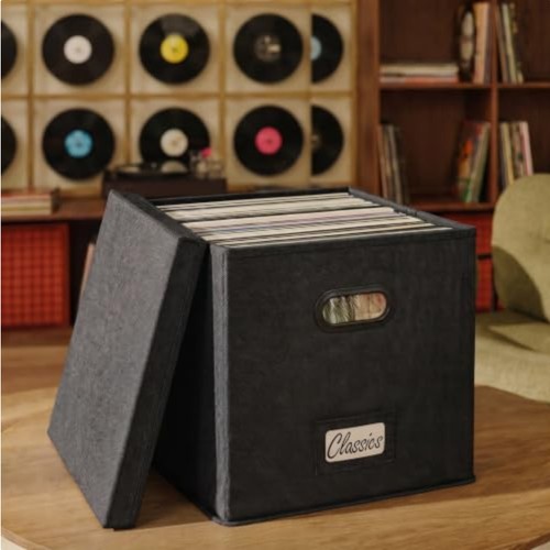 Vinyl record storage box for - record,
