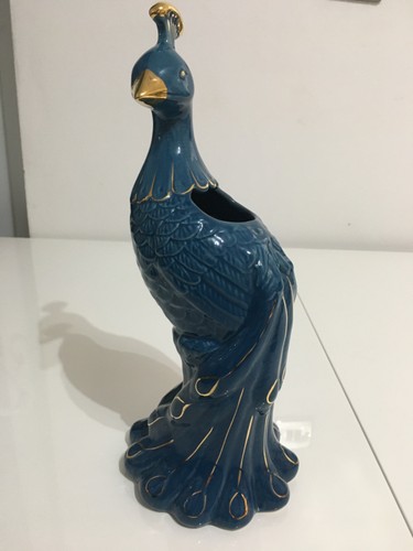 Peacock blue vase new approx32 - blue,