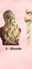 Wavy Half Bow Clip In Ponytail Hair Extension Heat Resistant Synthetic Blonde