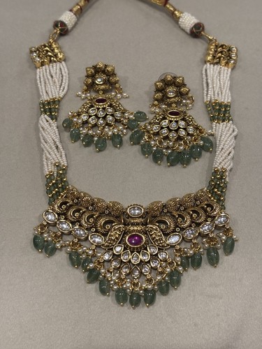 Antique gold polki kundan - antique,