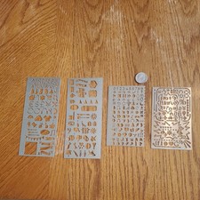 4 metal Drawings Templates Drafting Stencils Measuring Tools Set